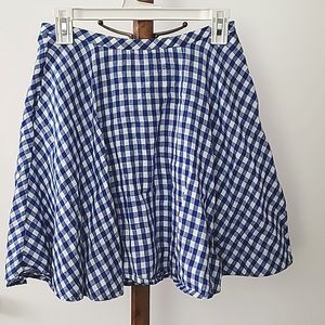 Beautiful Gingham J.Crew 100% Linen Lined Skirt